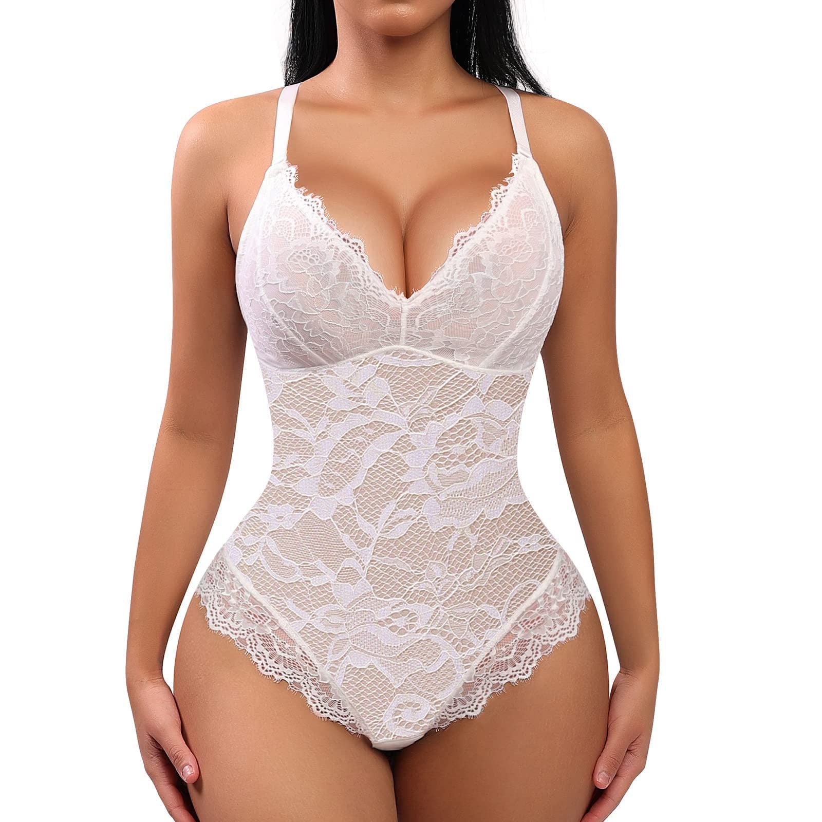 Full Lace Slimming Bodysuit One Piece Shaper