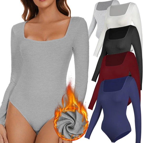 Warm Sexy & Slimming - Low Cut Square Neck Bodysuit