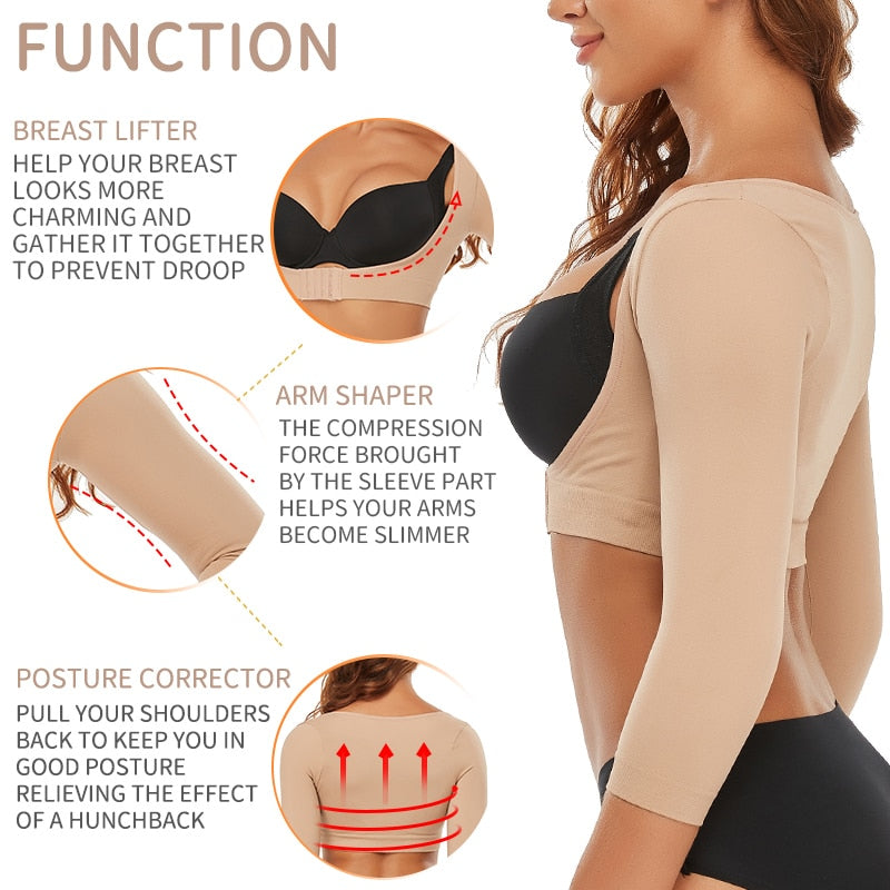 Upper Arm Shapers Long Sleeves Posture Corrector & Push Up Tops